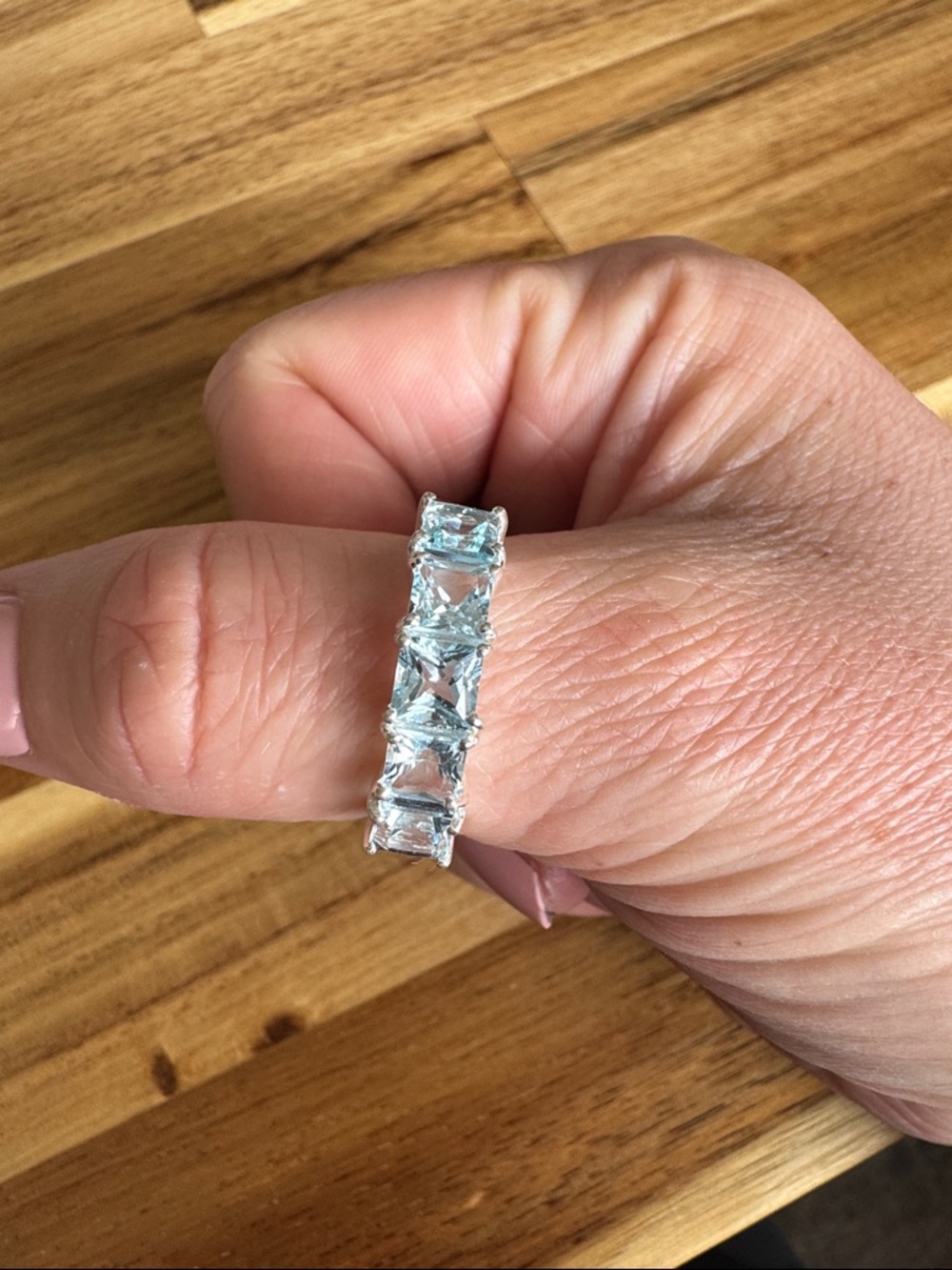 Silver Blue Topaz Eternity Band - Women Jewelry